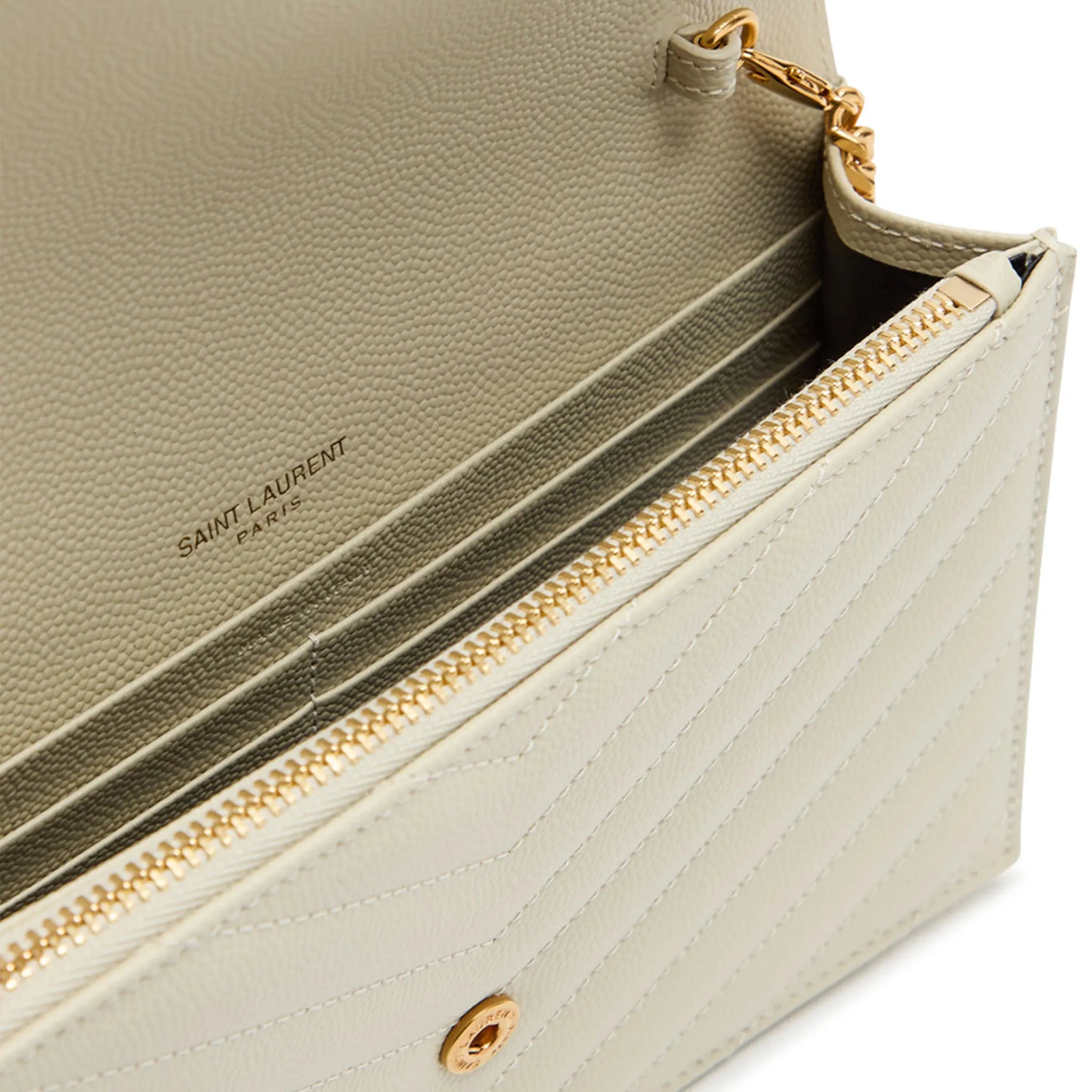 Detailed View of Saint Laurent Monogram Envelope Blanc Vintage Crossbody Bag 742920BOW019207